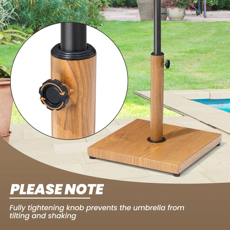 Umbrella Base Holder Square Weighted Stand for Outdoor Market Umbrella, Cement Concrete Steel