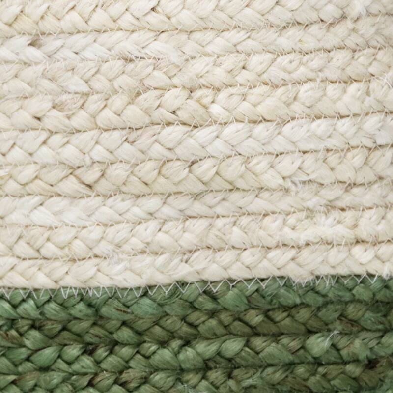 Sevita Two-Tone Off-White Jute Decorative Storage Basket with Handles