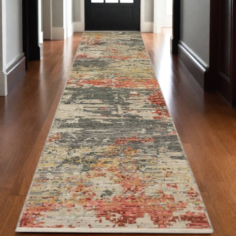 HomeRootsAbstract Modern Rectangle Area Rug - 145.67' X '30.71' X '0.32