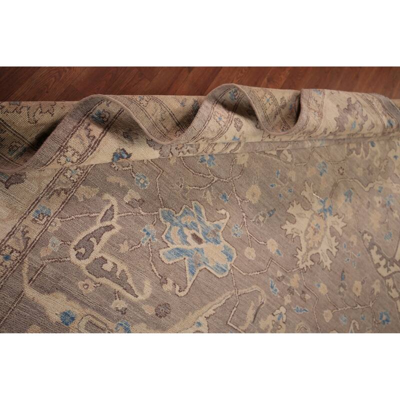 Oushak Turkish Area Rug Vegetable Dye Handmade Wool Carpet - 8'8" x 11'8"