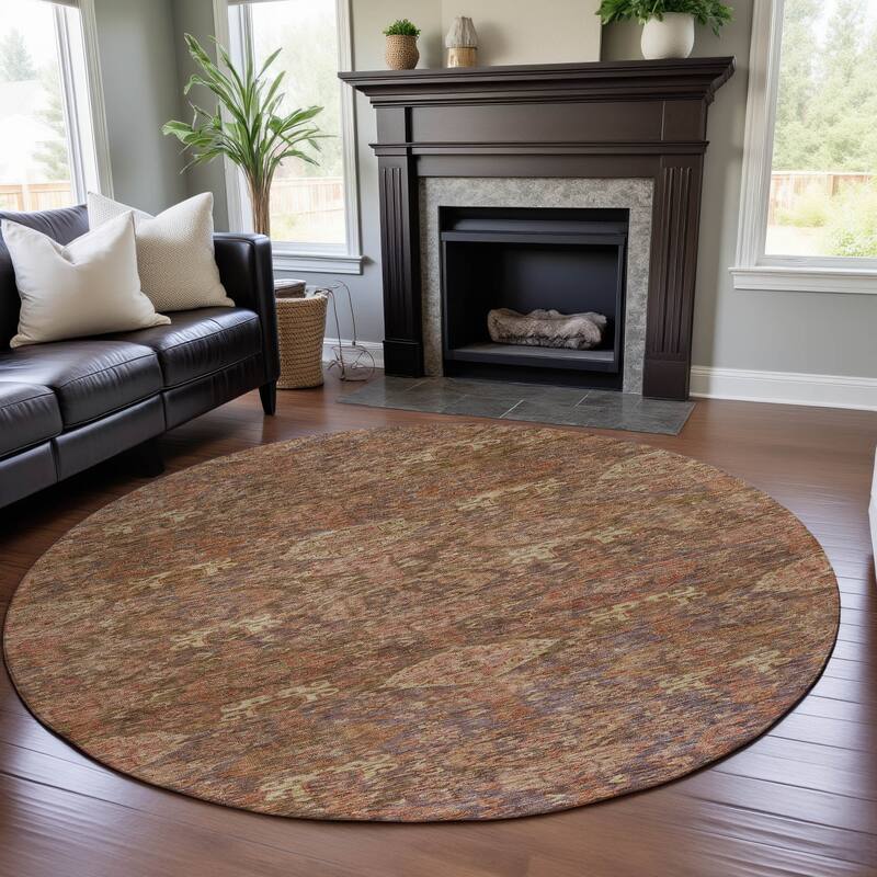 Premium Washable Super Soft Vintage Farmhouse Mayfield Rug - Brown - 8' x 8'