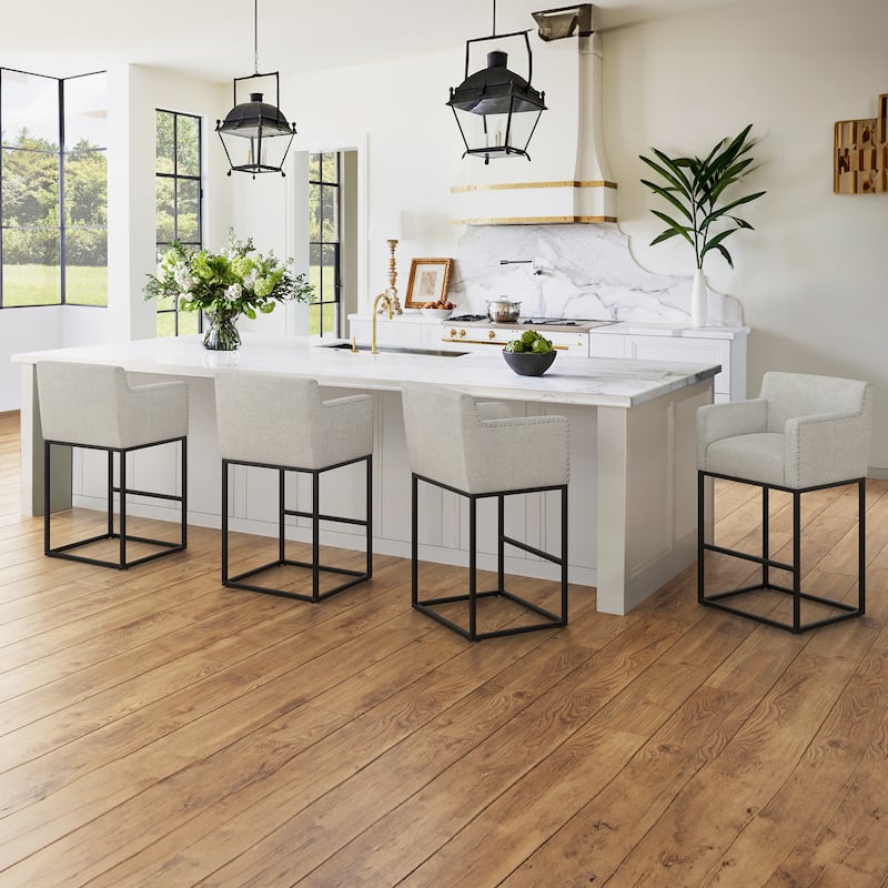 Modern Counter Height Bar Stools Fabric Upholstered Counter Stool