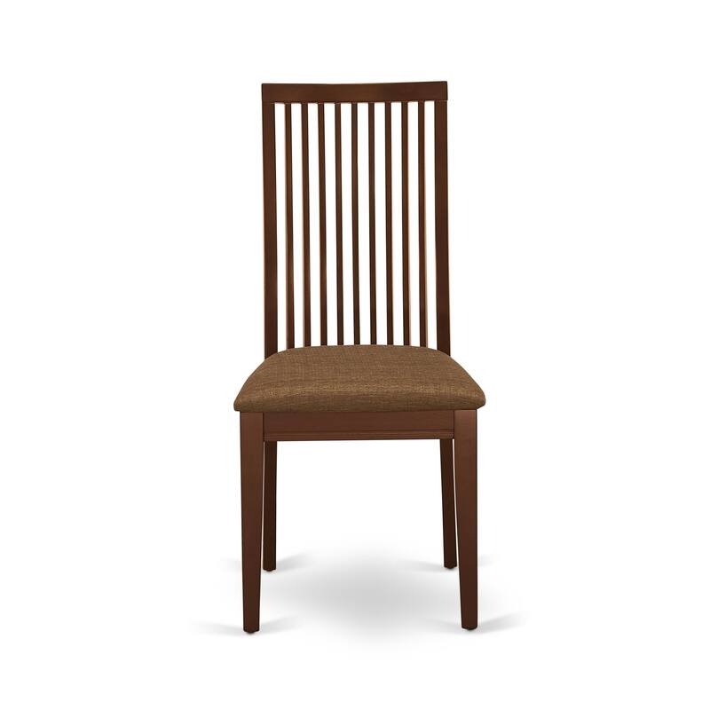 East West Furniture Modern Dining Table Set Contains a Wooden Table and Linen Fabric Dining Chairs (Finish & Pieces Options)