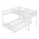 preview thumbnail 5 of 12, L-shaped Metal Twin over Full Size Bunk Bed, White