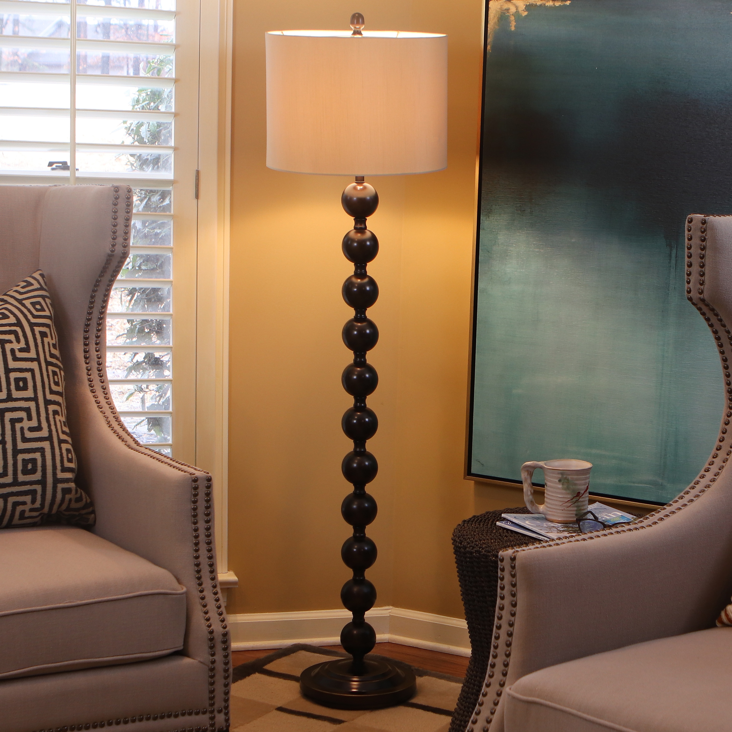 Stacked ball floor lamp outlet
