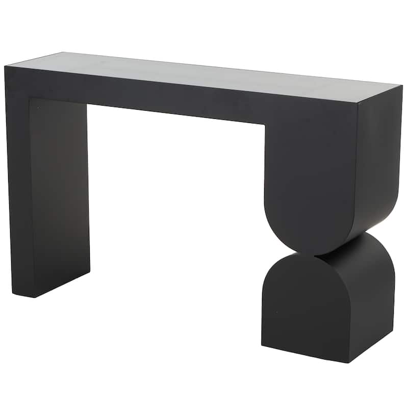 Metal Geometric Console Table with Stacked Arched Table Leg - Black - Roche River Decor - 13"W x 47"L x 30"H