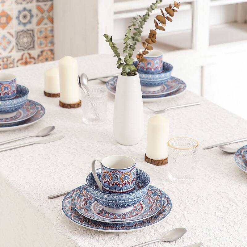 vancasso Mandala Bohemian Porcelain Dinnerware Set (Service for 4)