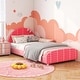 preview thumbnail 14 of 18, Costway Children Twin Size Upholstered Platform Single Bed with