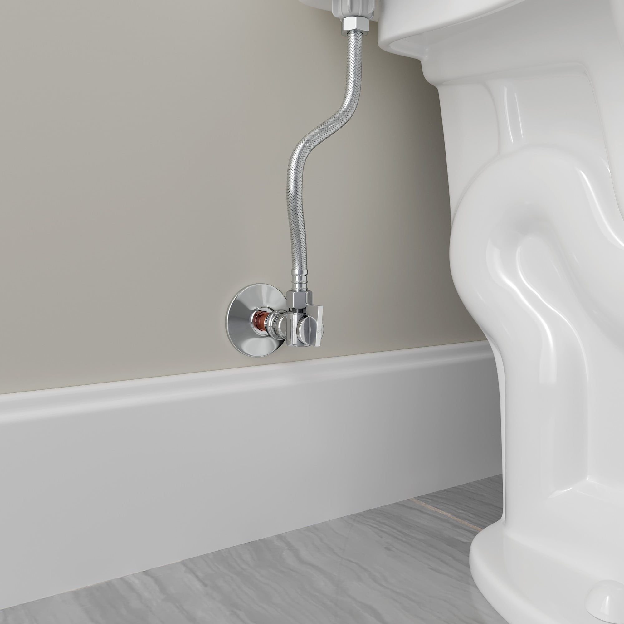 PROFLO PFXQAPRS31C 1/4" Metal Water Supply Stop Valve