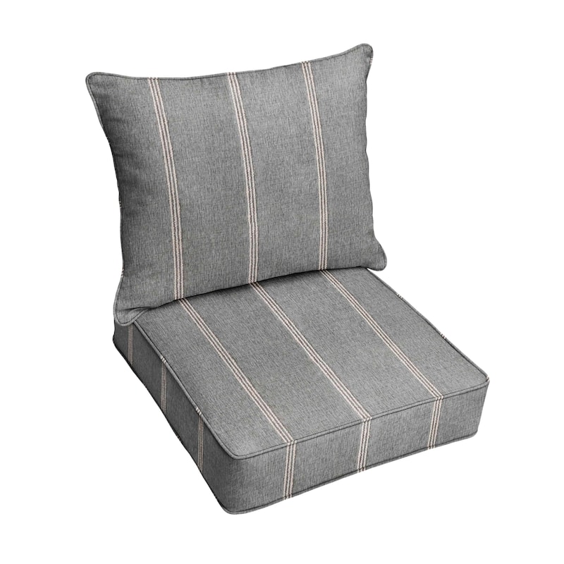 Sorra Home Sunbrella Outdoor Corded Deep Seating Pillow and Cushion Set