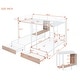 preview thumbnail 17 of 24, Full Over Twin & Twin Triple Bunk Bed with Drawers, Multi-Functional Metal Frame Bed with Desks and Shelves in the Middle