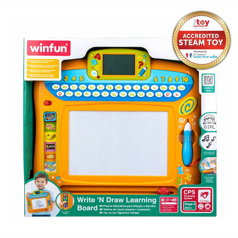 Winfun Orange Plastic Write 'N Draw Learning Board - N/A