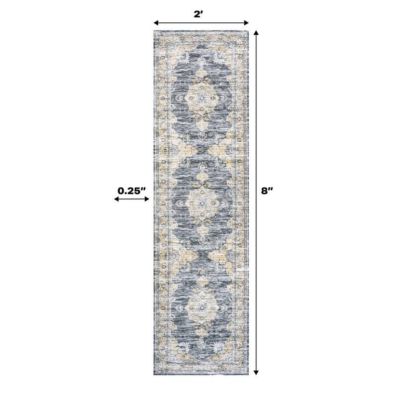 JONATHAN Y Wincer Bohemian Distressed Chenille Machine-Washable Area Rug