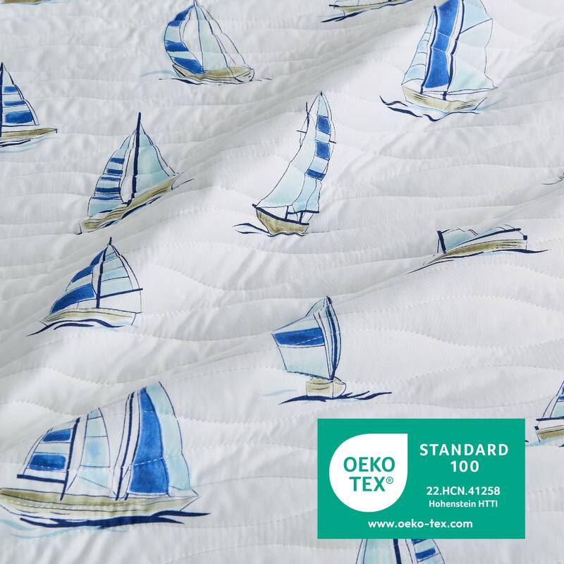 Linery & Co. Nautical Printed Reversible Quilt Set
