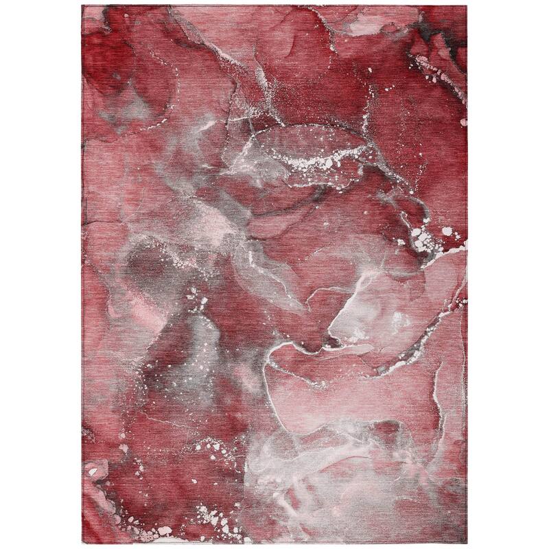 Machine Washable Indoor/ Outdoor Abstract Chantille Rug