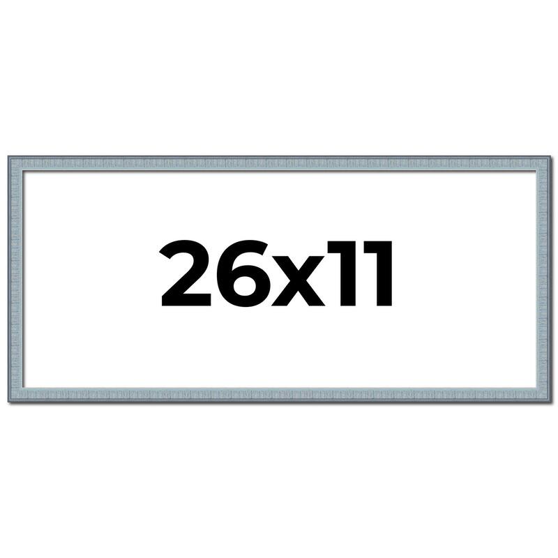 26x11 Frame Rustic Sky Blue Solid Wood Picture Frame | 0.75 Inch