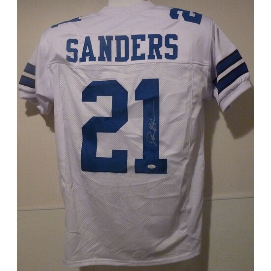 Deion Sanders Autographed Dallas Cowboys white size XL jersey JSA