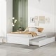 preview thumbnail 3 of 15, Simple Platform Bed Full Size Wood Bed Frame with Twin Trundle and 2 Drawers Suit for Kids Bedroom, No Box Spring Needed White