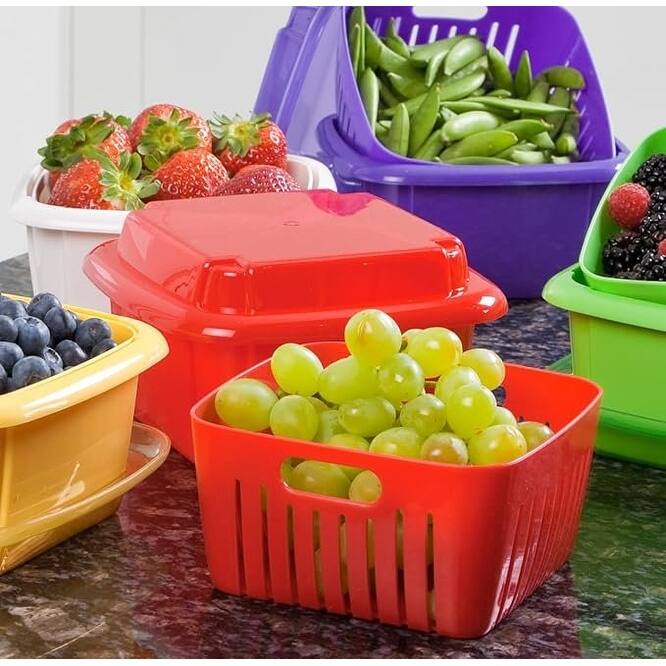 Hutzler 3-in-1 Berry Keeper Colander and Container, Keeps Berries Fresh Longer, 2 Pints