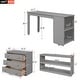 preview thumbnail 5 of 7, Full Size Low Loft Bed with Storage Cabinet, Rolling Portable Desk & 2-Tier Bookshelf, Study Wood Bedframe for Kids Teens Adults