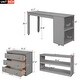 preview thumbnail 50 of 52, Study Loft Bed with Storage Cabinet, Rolling Portable Desk and 2-Tier Bookshelf, Wood Low Loft Bedframe for Kids Teens Adults
