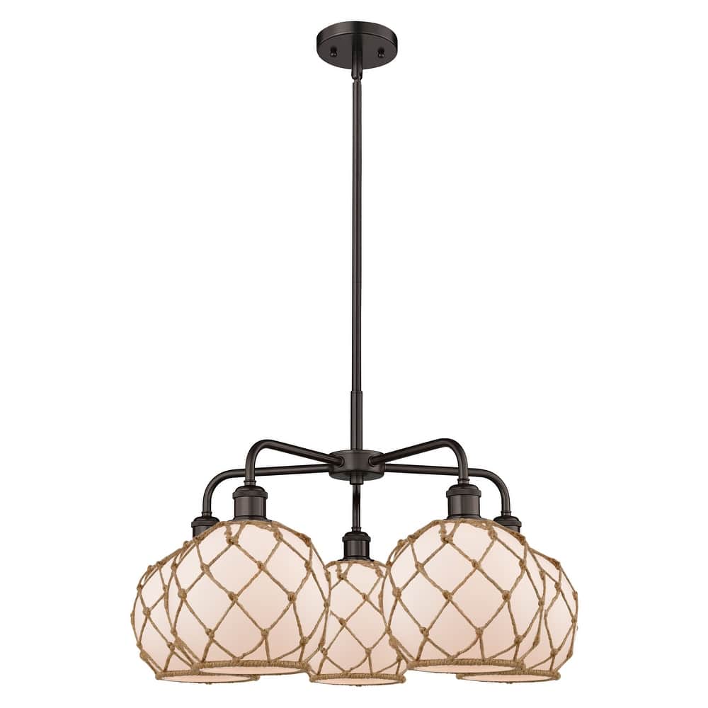 Innovations Lighting Endless Possibilities Ballston - Farmhouse Rope - 5 Light 27" Stem Hung Chandelier