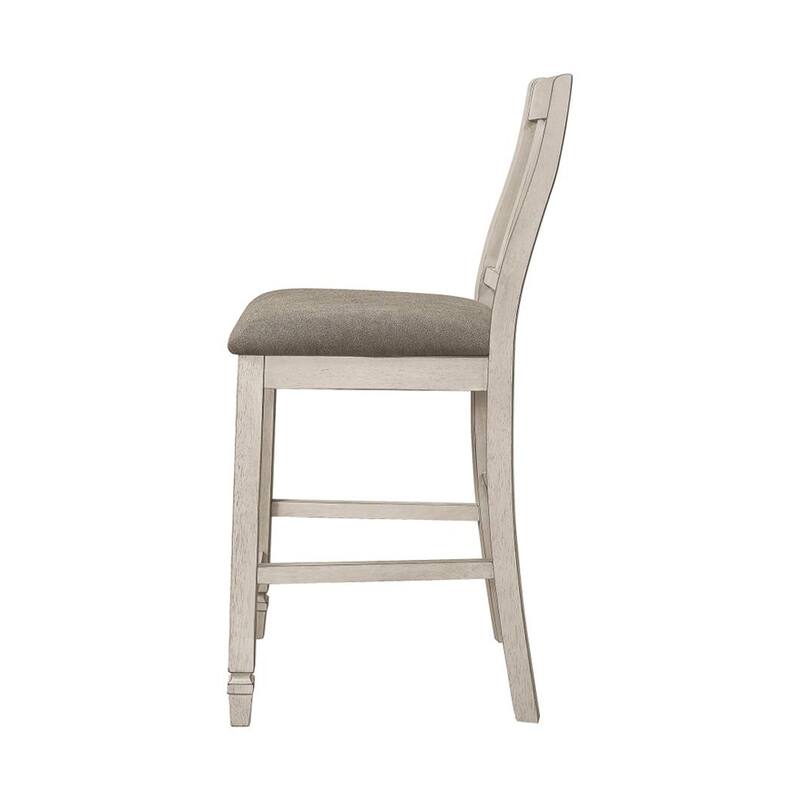Set of 2 Slat Back Counter Height Chair - Gray