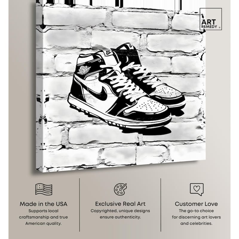 Brick City Jordans Canvas by Art Remedy, Gallery Wrapped