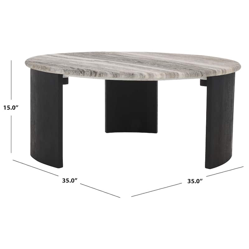 SAFAVIEH Home Dannica Marble Top Coffee Table - 35"W x 35"D x 15"H