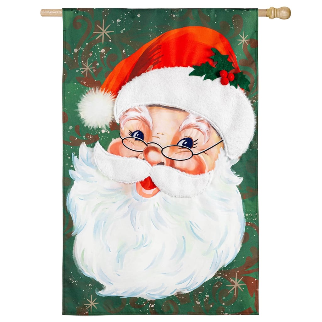 Merry Santa Linen House Flag