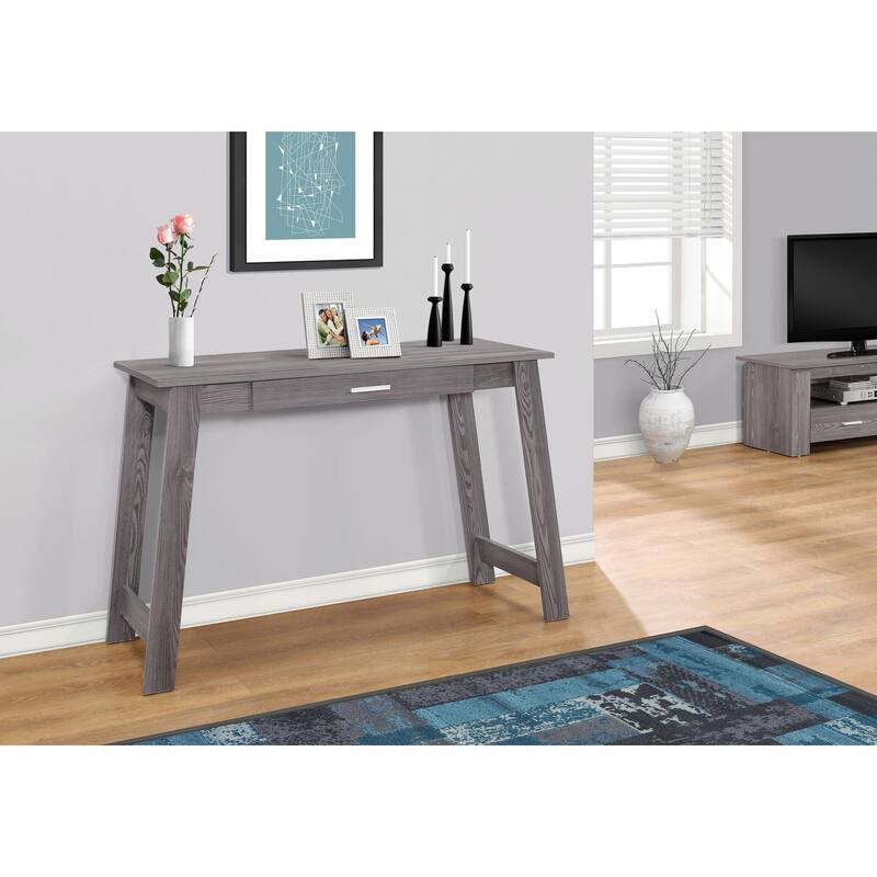 Computer Desk, Home Office, Laptop, Storage Drawers, Work, Grey Laminate, Contemporary - Grey