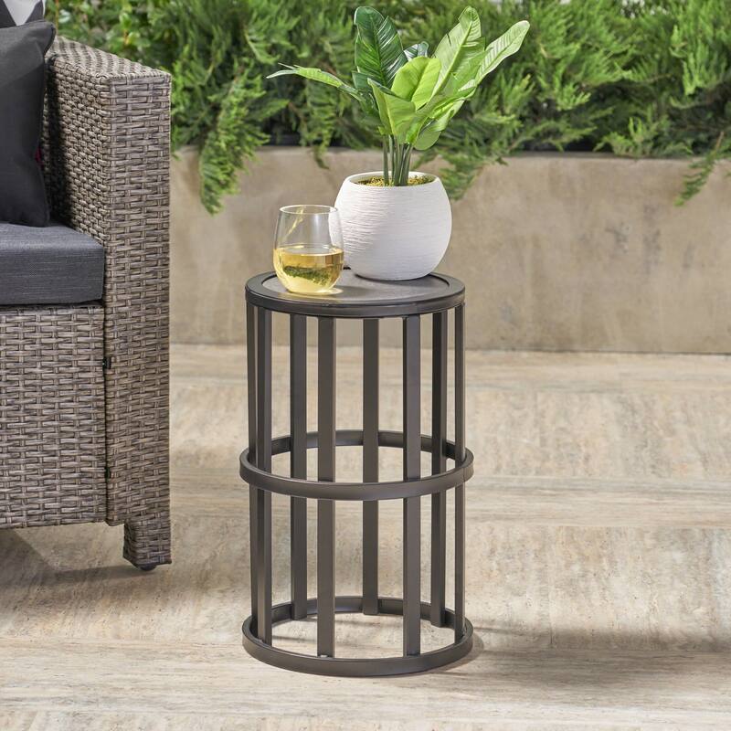 Lightweight Patio Table with Powder Coated Iron Frame
