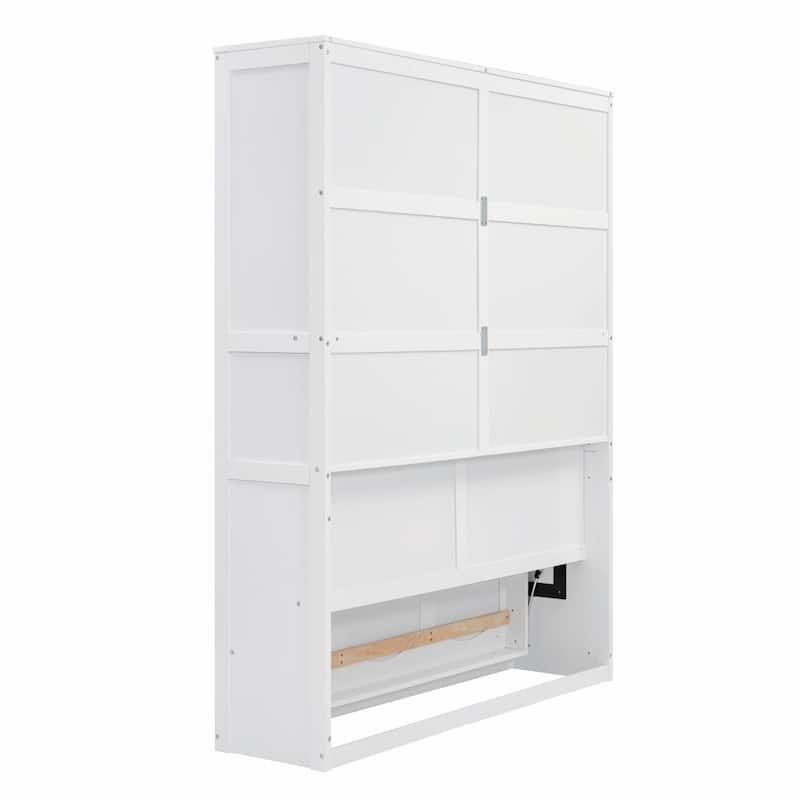 Full/Queen Size Murphy Bed Wall Bed with Shelves