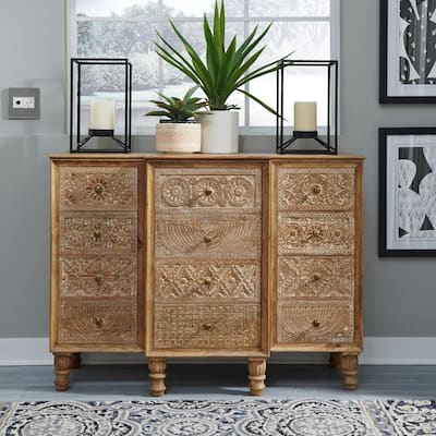 Montrose Weathered Honey 12 Drawer Accent Cabinet