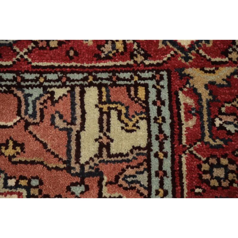 Hand Knotted Oriental 100% Wool Carpet Traditional Medallion Beige & Ivories Heriz (serapi) Area Rug - 5' 10'' X 4' 0''