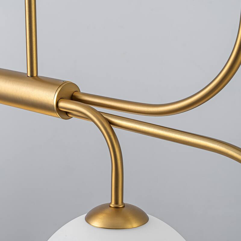 4/6-Light Glass Bubble Dimmable Sputnik Modern Linear Chandelier