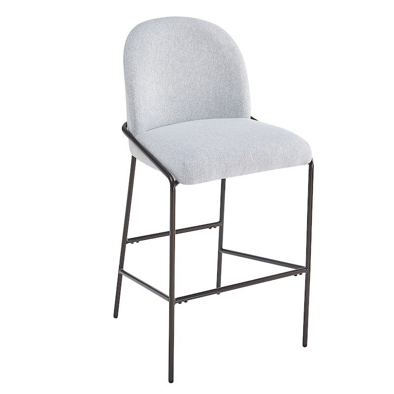 Christopher Knight Home - Bruce Upholstered Metal Bar Stool (Set of 2)