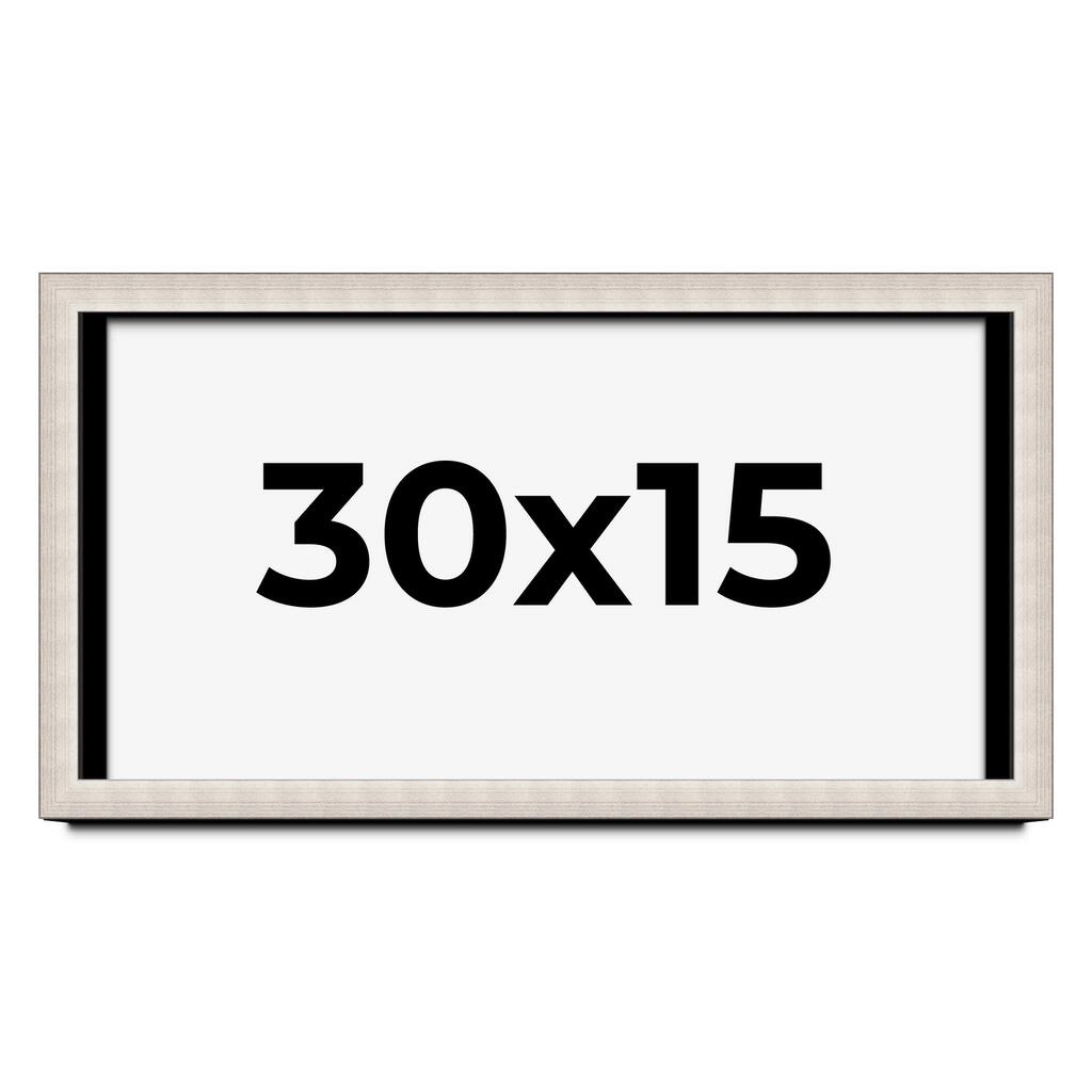 30x15 Shadow Box Frame Silver Real Wood Contemporary Shadowbox Display Frame UV Acrylic Front Acid Free Backing and Hardware