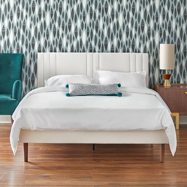 slide 2 of 12, angelo:HOME Sven Upholstered Queen Bed Cream