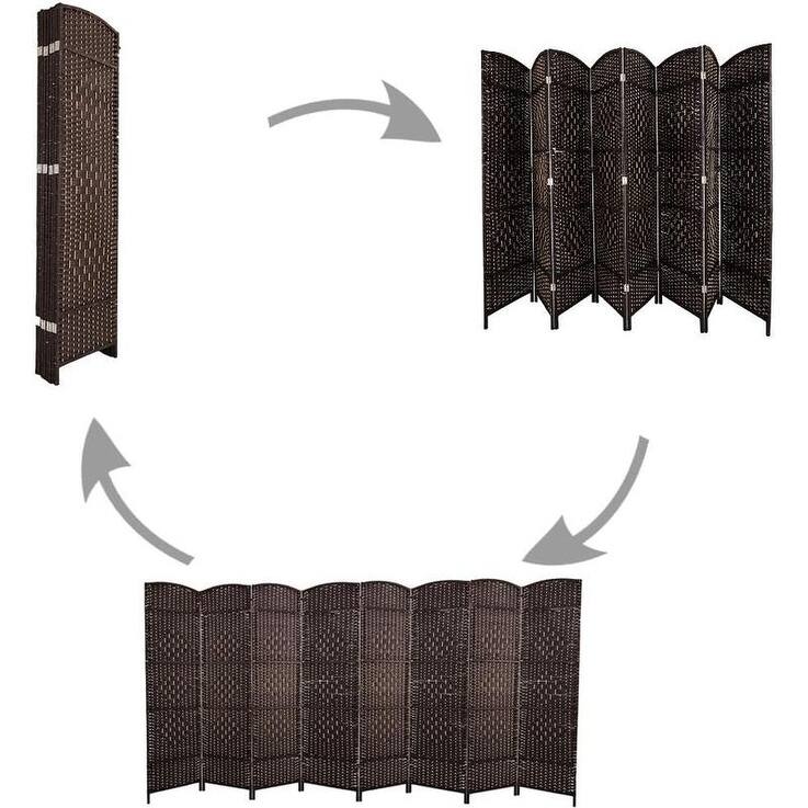 8 Panel Room Divider, Folding Screen