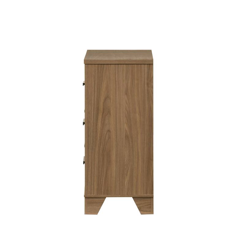 Furniture of America Nyess Modern 3-Piece Chestnut Brown Dresser and 2 Nightstand Bedroom Set