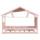 preview thumbnail 7 of 15, Pink Twin Size Solid Wood House Bed with Trundle and Storage for for Kids, Boys and Girls