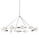 preview thumbnail 2 of 0, Barclay 12-Light Chandelier with Clear Shades Polished Nickel