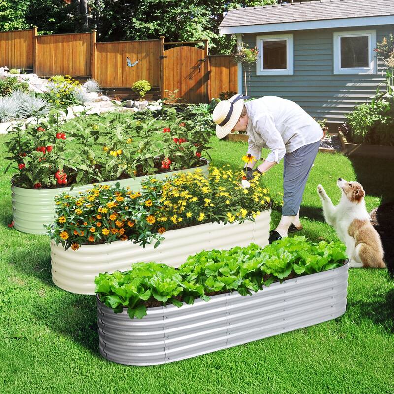 Aoodor 6-in-1 Modular Aluzinc Metal Raised Garden Bed Kit