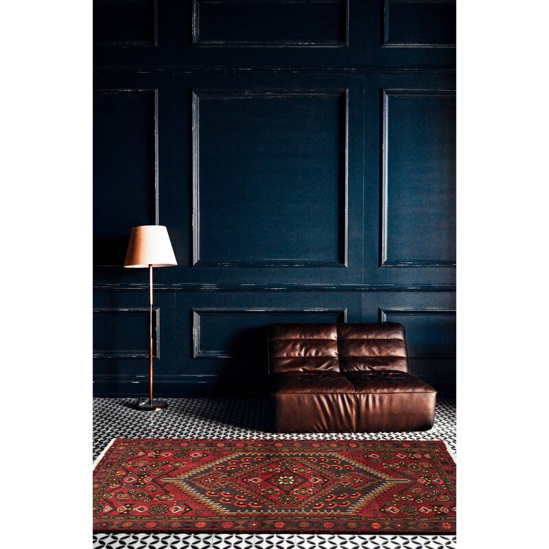 ECARPETGALLERY Hand-knotted Andelz Red Wool Rug - 3'4 x 4'11