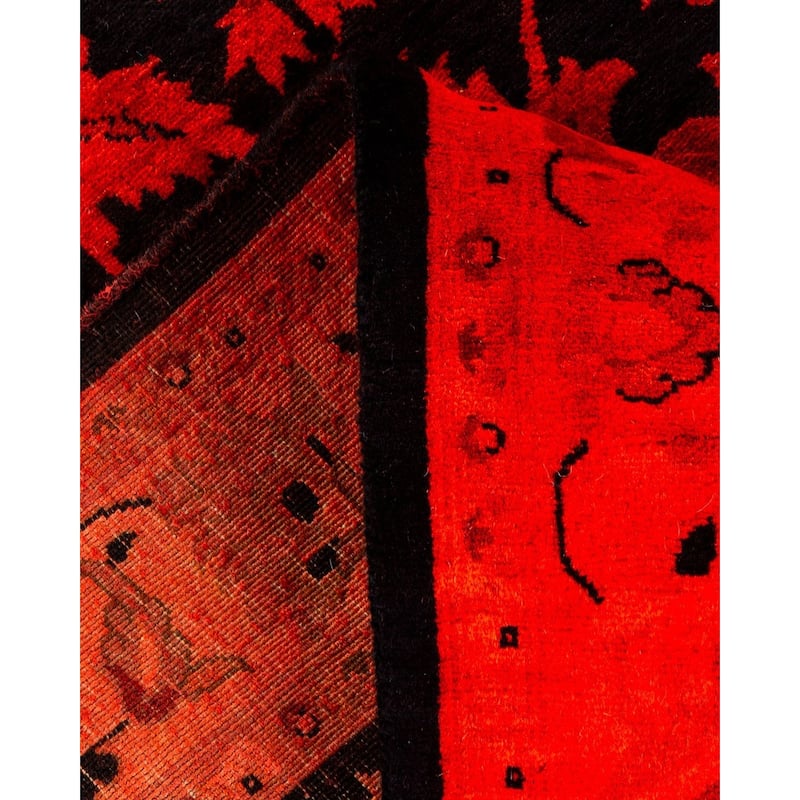 Overton Hand Knotted Wool Vintage Inspired Modern Contemporary Overdyed Red Area Rug - 3' 1" x 5' 0"