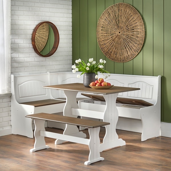 Simple Living Washington 3 piece Breakfast Nook with Storage On