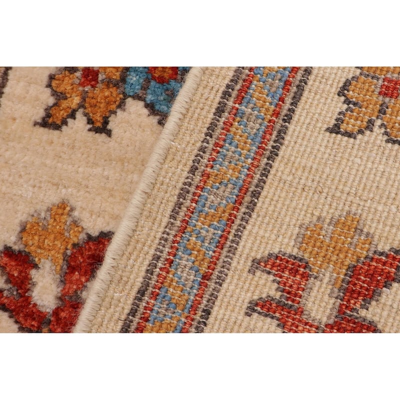 Bohemian Ziegler Esther Beige Rust Hand-Knotted Wool Runner - 2'1'' x 4'10''
