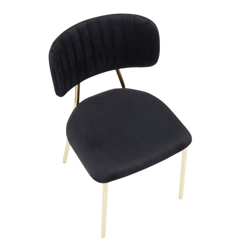 Silver Orchid Fein Gold Glam Velvet Chair (Set of 2)
