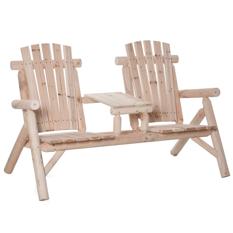 Outsunny Wood Adirondack Patio Bench Chair